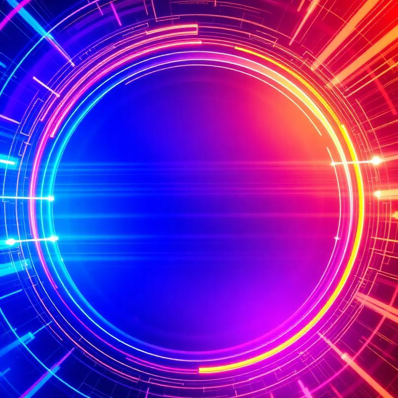 Colorful circular graphic with horizontal light streaks representing cooperative gaming