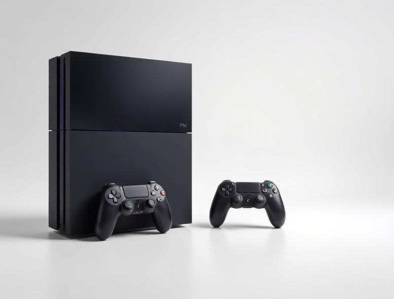 Black gaming console with modern design